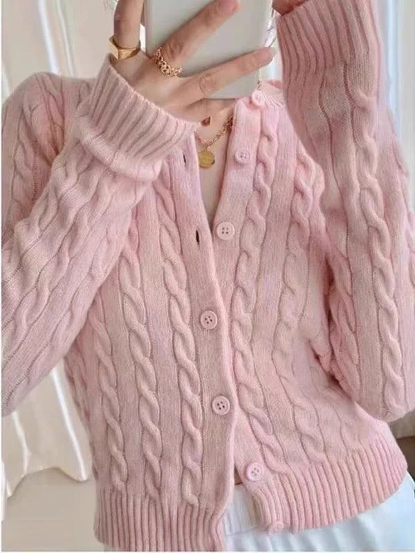 Retro Twist Women Cardigan Sweater