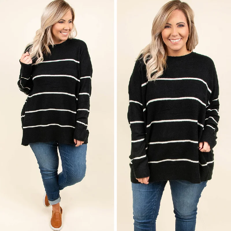 Slumber Party Sweater, Black-Cream